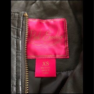 Reposhing. Xs pink envelope faux leather jacket